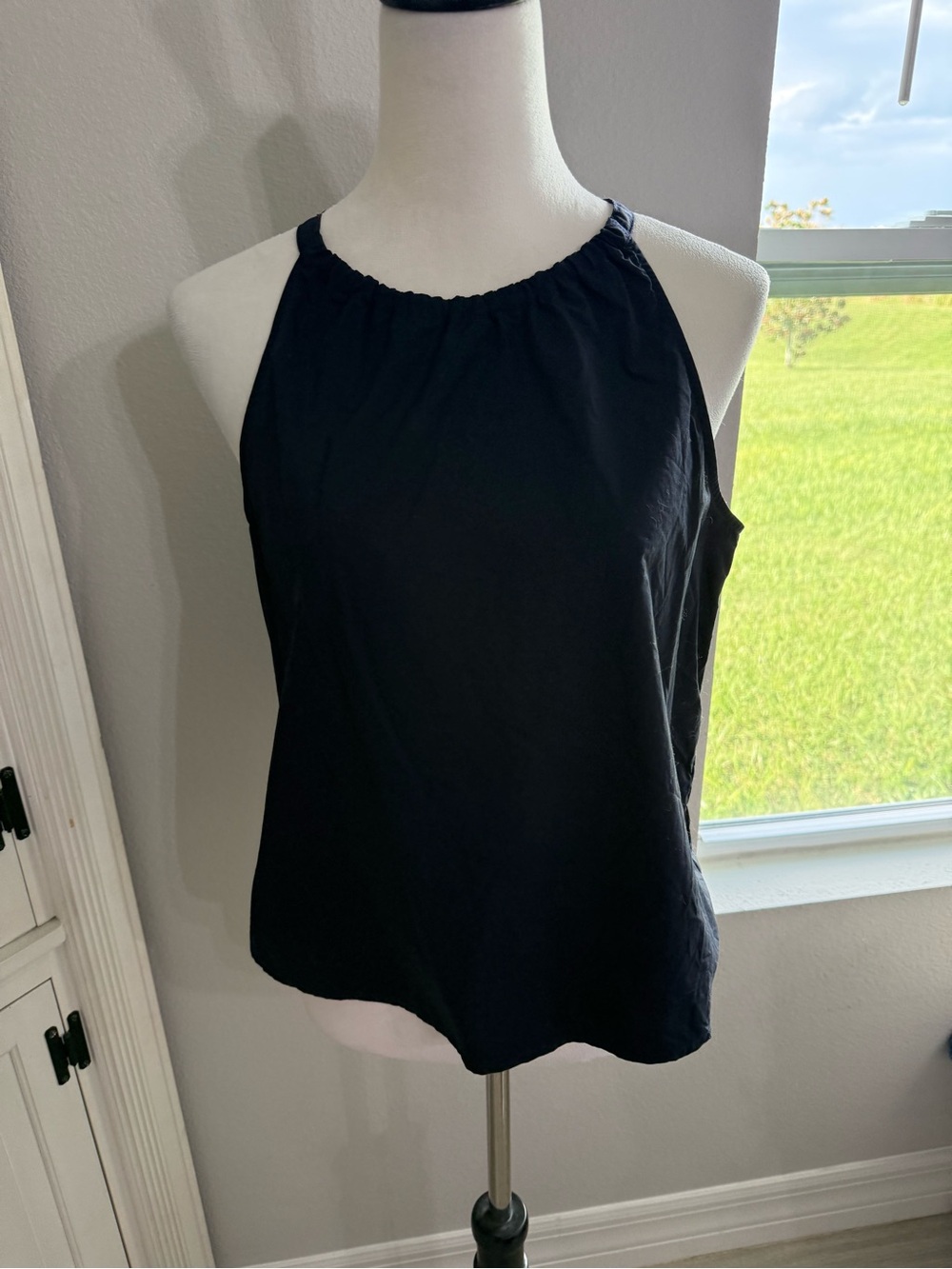 Banana Republic Navy Blue Halter Shell Top